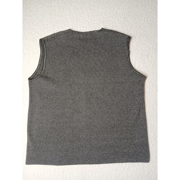 Y2K Vintage Beaded Vest Sweater Sz M Gray Boho Granny Retro Holiday Layer Preppy - Picture 15 of 16